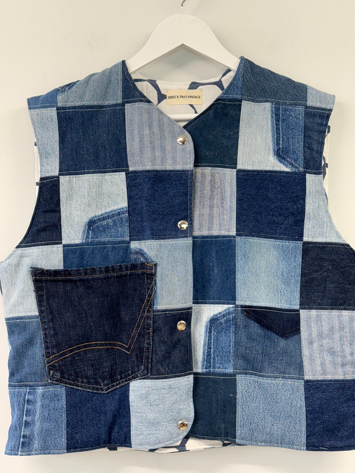 Patchwork Denim Gilet (S)