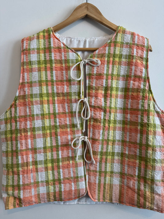 Plaid Tablecloth Gilet (S)