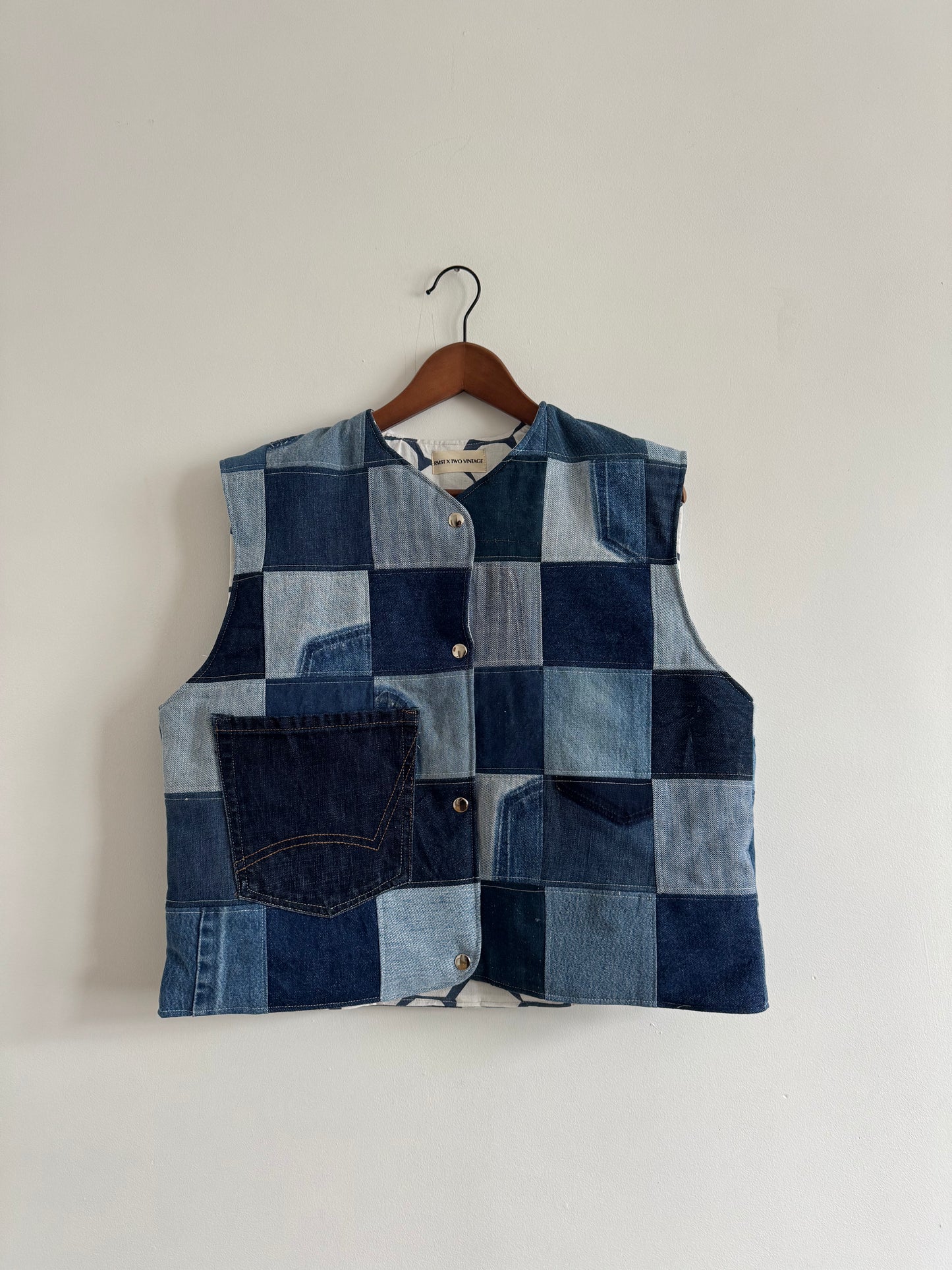 Patchwork Denim Gilet (S)