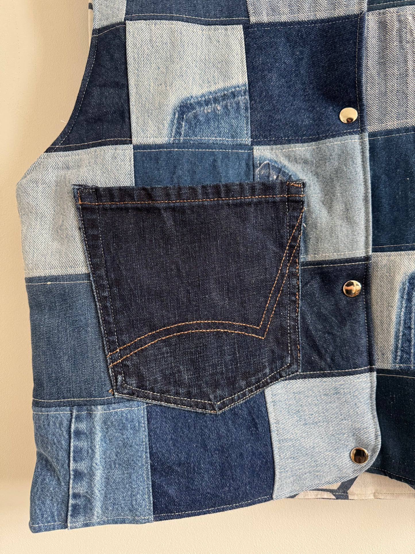 Patchwork Denim Gilet (S)