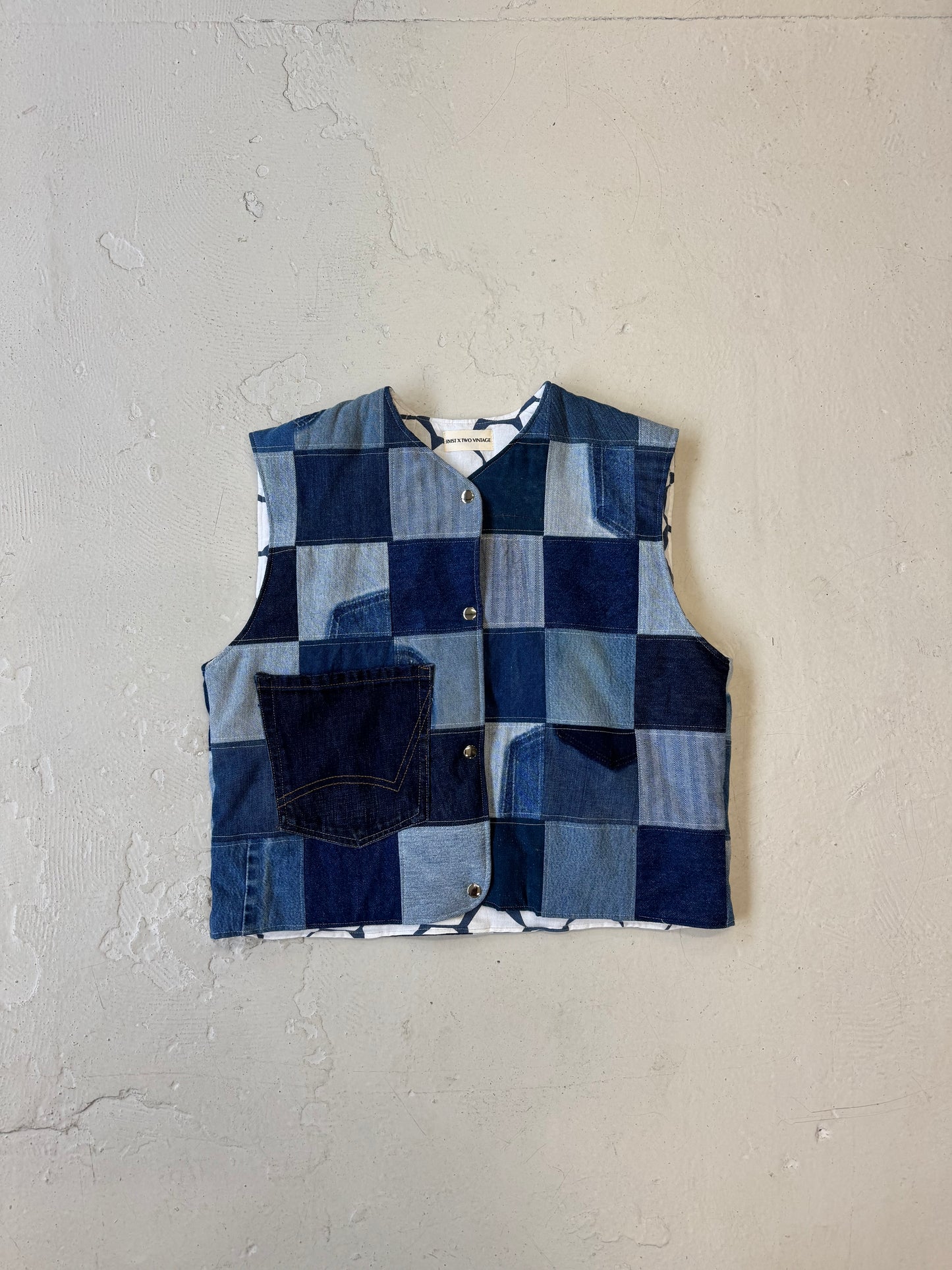 Patchwork Denim Gilet (S)