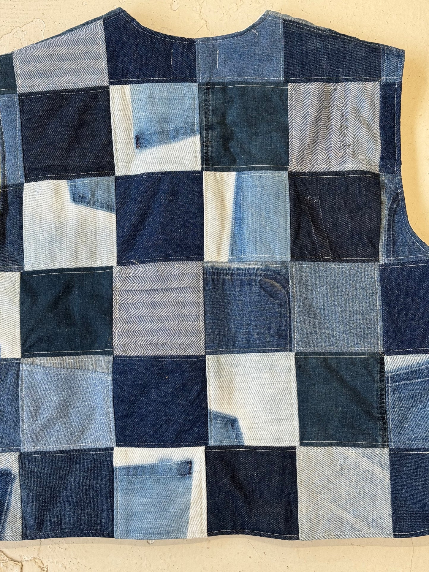 Patchwork Denim Gilet (S)