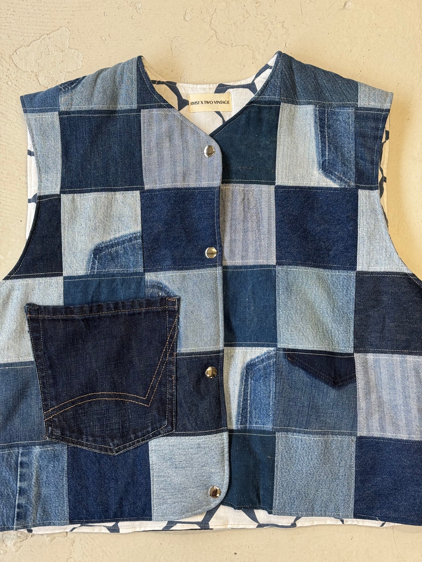 Patchwork Denim Gilet (S)