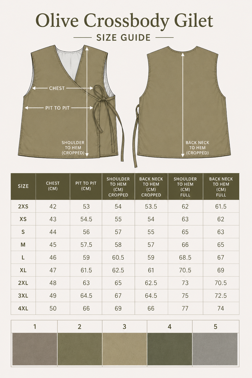 CUSTOM PRE ORDER (OLIVE GILETS)