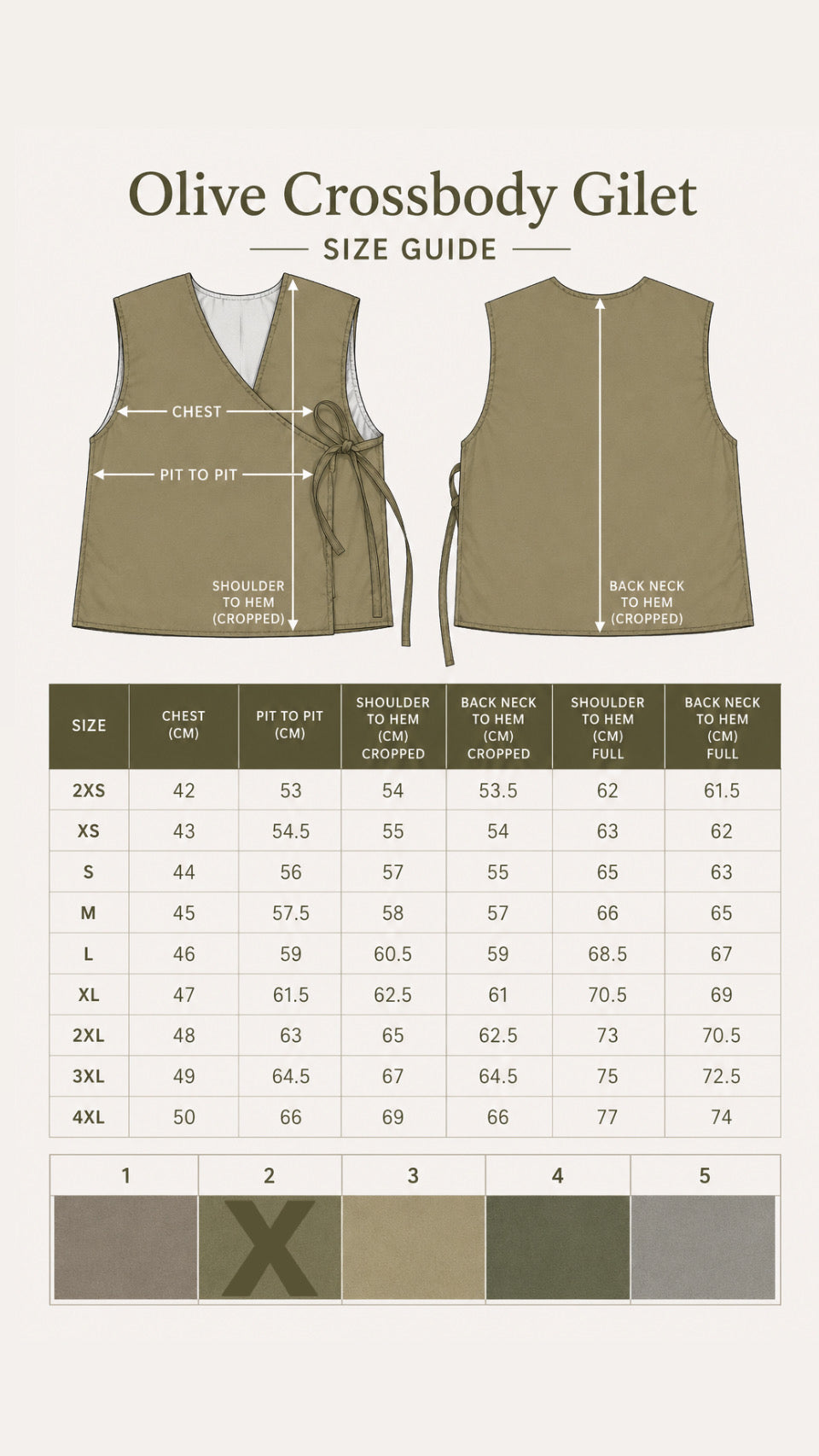 CUSTOM PRE ORDER (OLIVE GILETS)